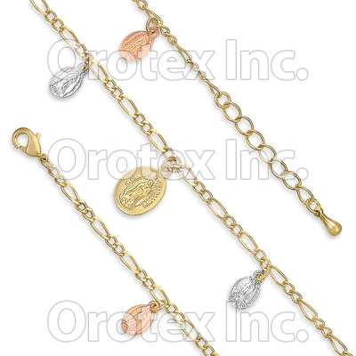 GLBR 006 Gold Layered Tri-color Bracelet